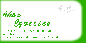 akos czvetics business card